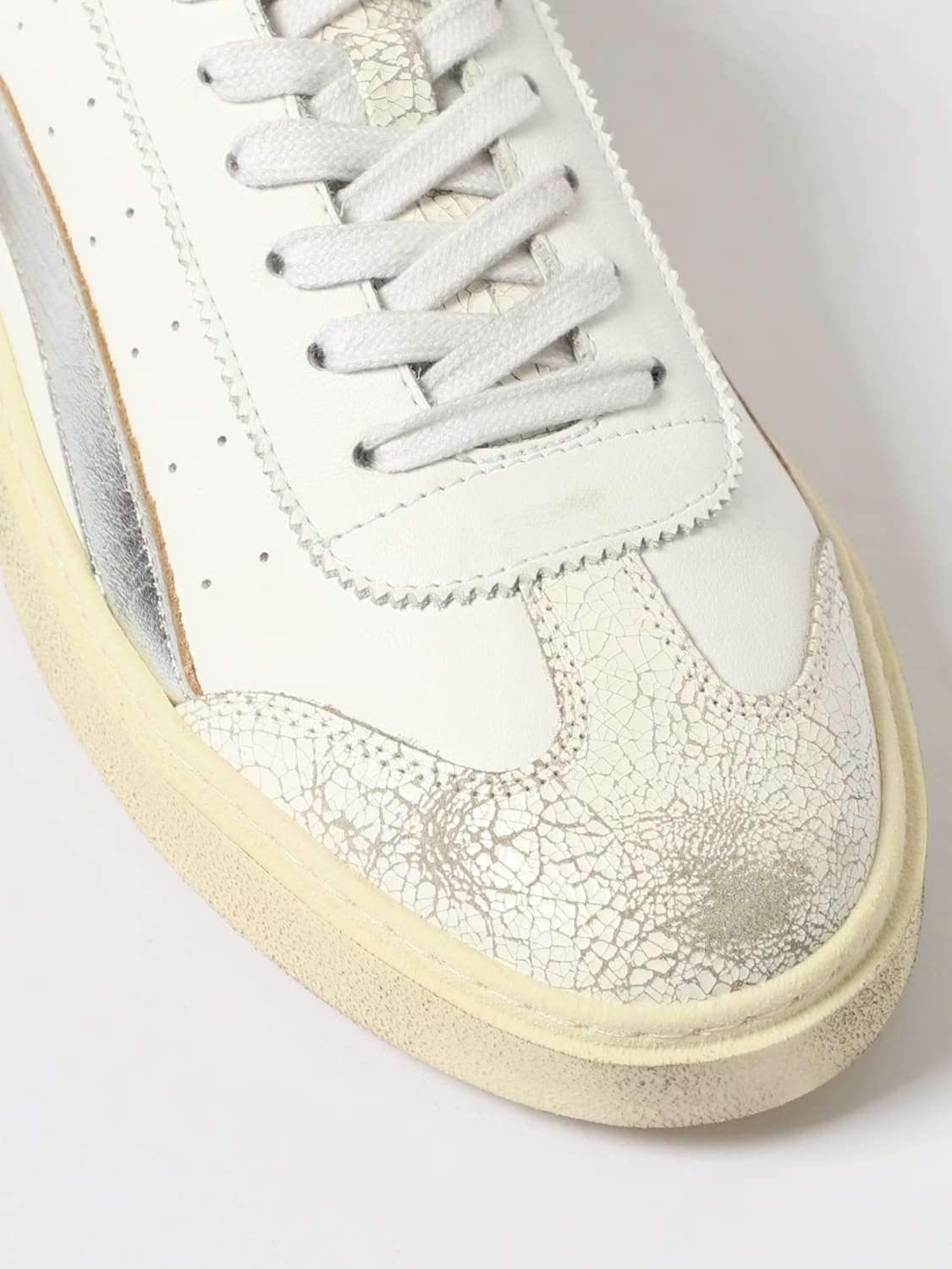 DSQUARED2 SNEAKERS: Sneakers Rider Dsquared2 in pelle used, Bianco - Img 4