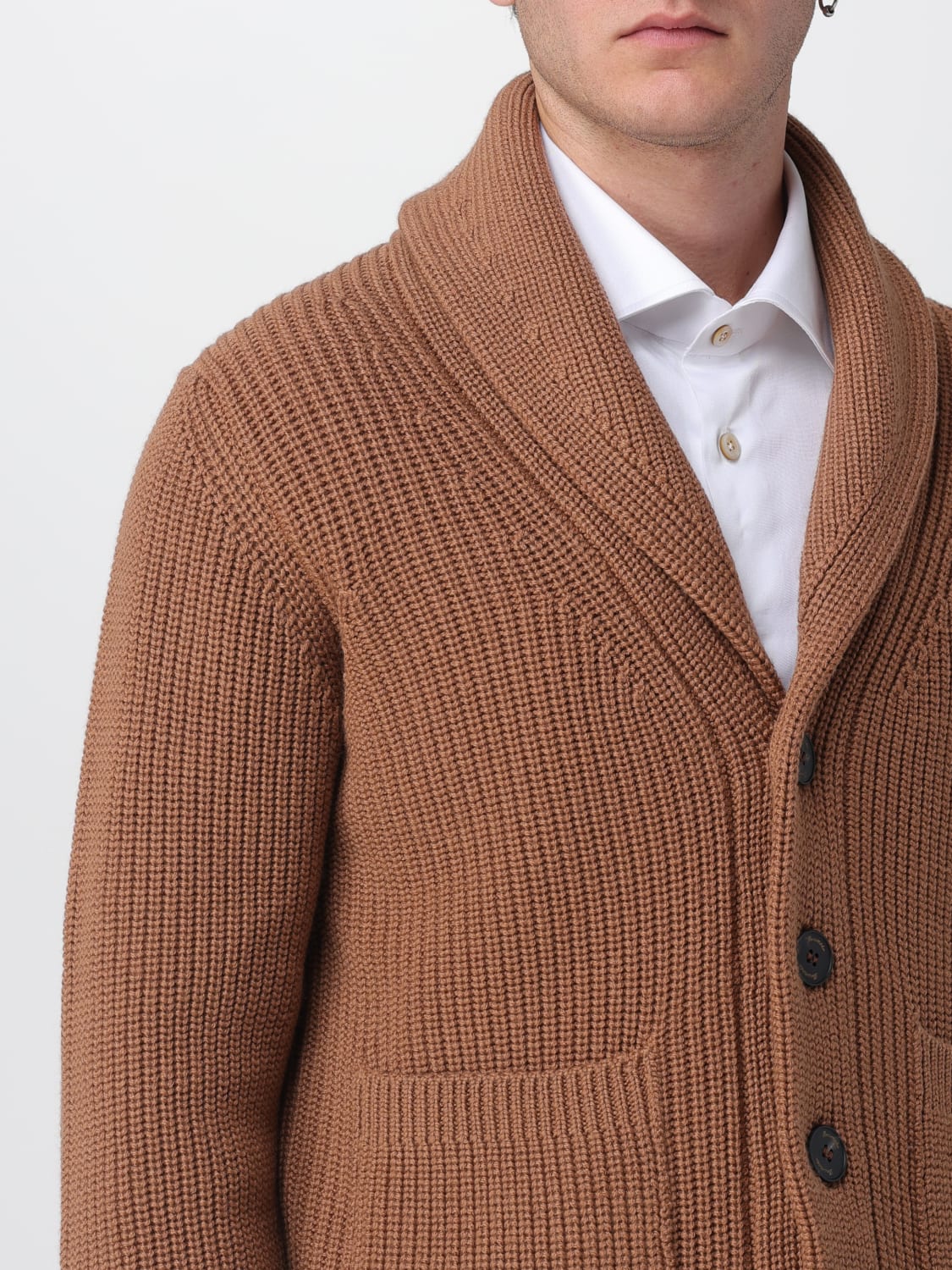 DRUMOHR SWEATER: Cardigan men Drumohr, Camel - Img 4