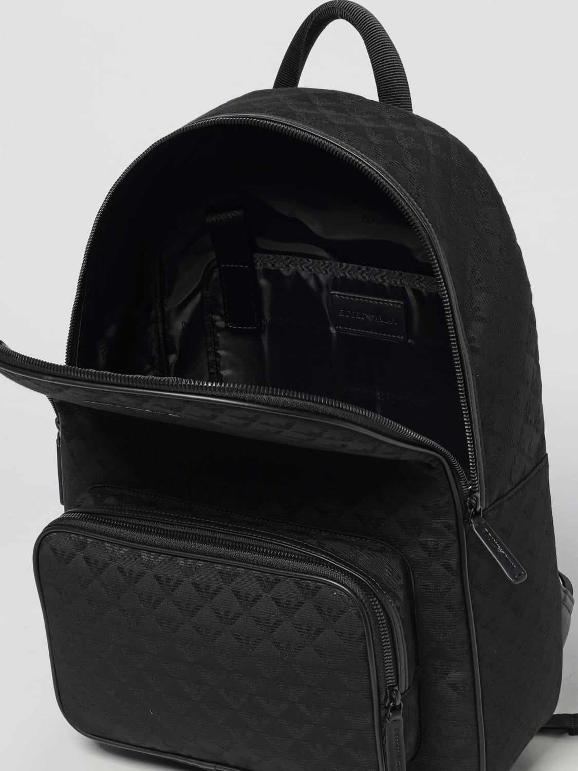 EMPORIO ARMANI ZAINO: Zaino Emporio Armani con logo jacquard, Nero - Img 4