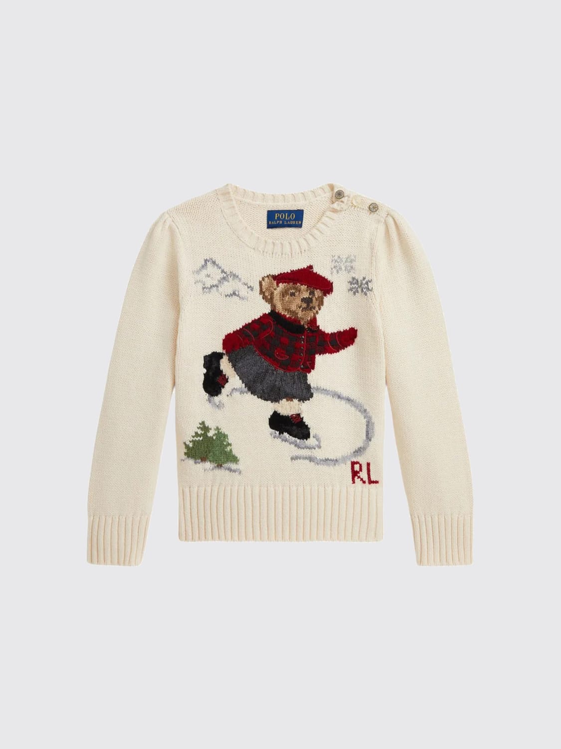 POLO RALPH LAUREN SWEATER: Sweater kids Polo Ralph Lauren, White - Img 1