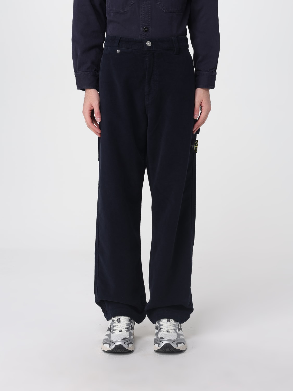 STONE ISLAND 裤子: 裤子 男士 Stone Island, 蓝色 - Img 1