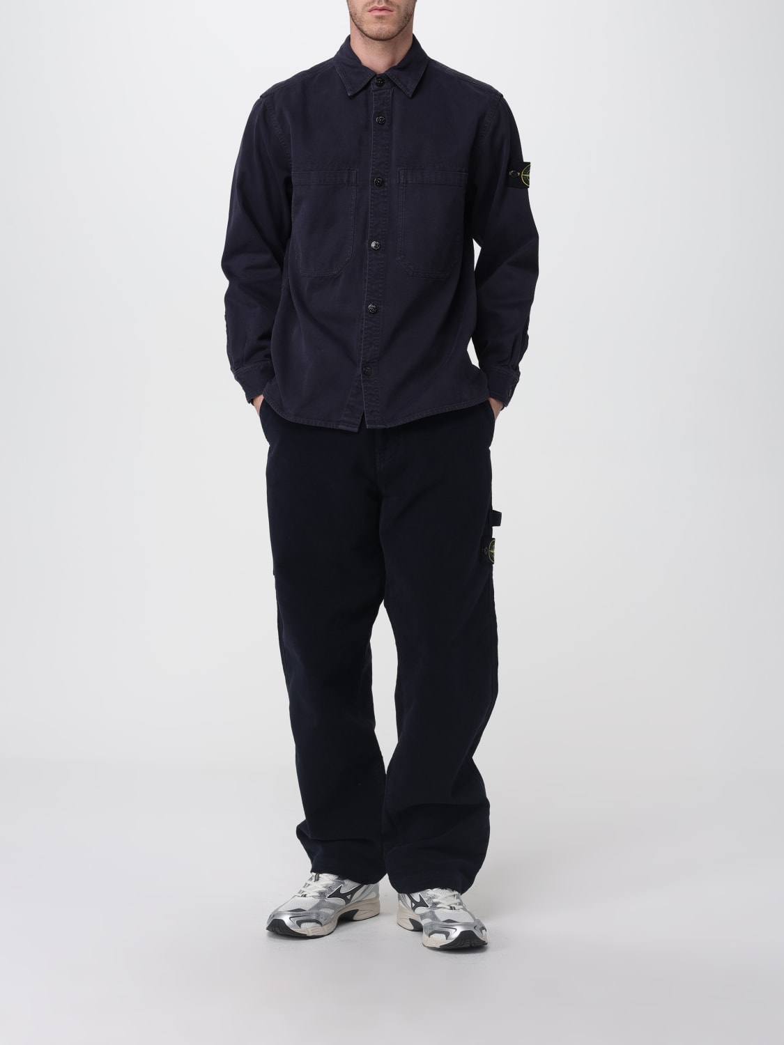 STONE ISLAND 裤子: 裤子 男士 Stone Island, 蓝色 - Img 2