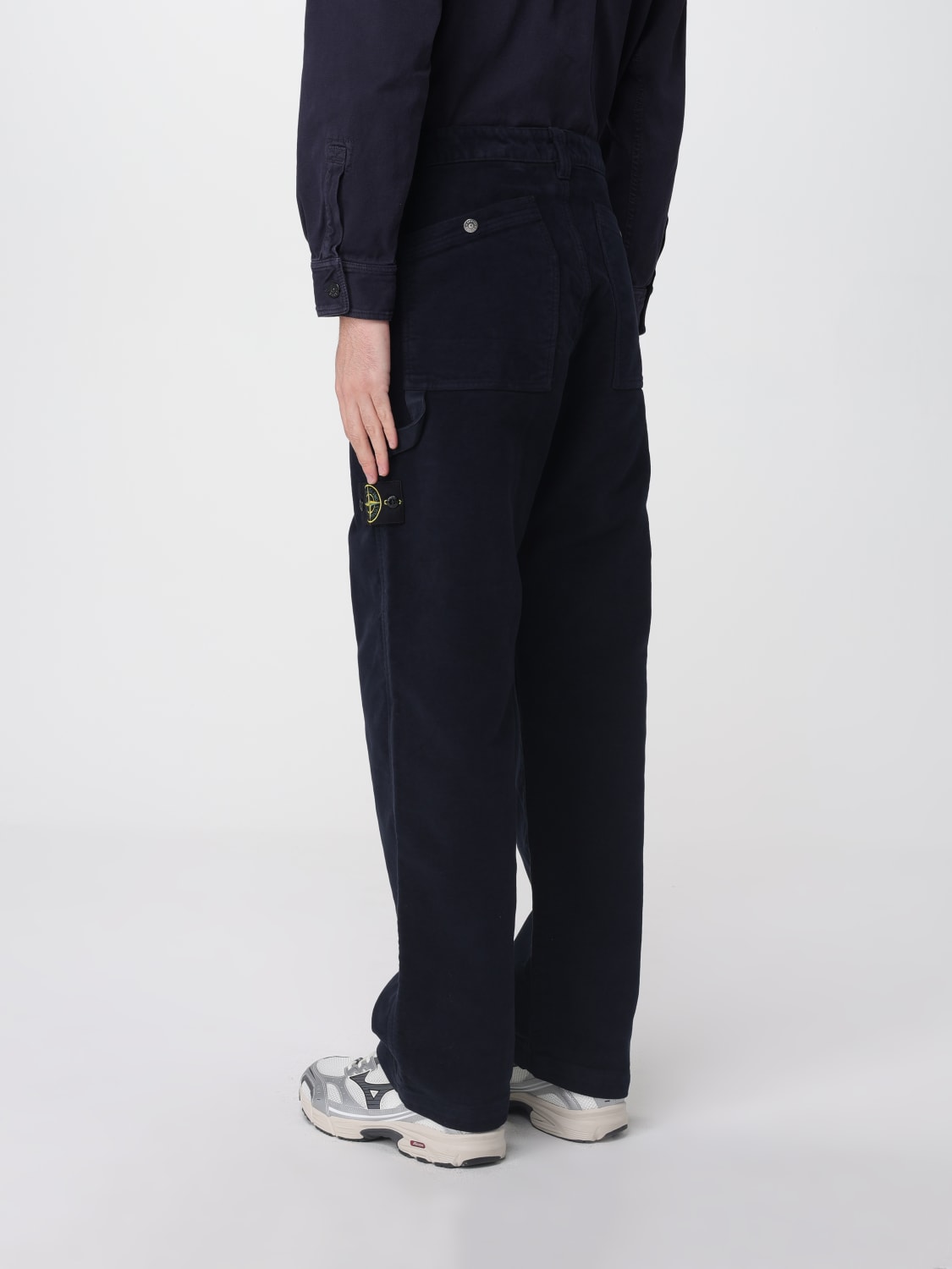 STONE ISLAND 裤子: 裤子 男士 Stone Island, 蓝色 - Img 3