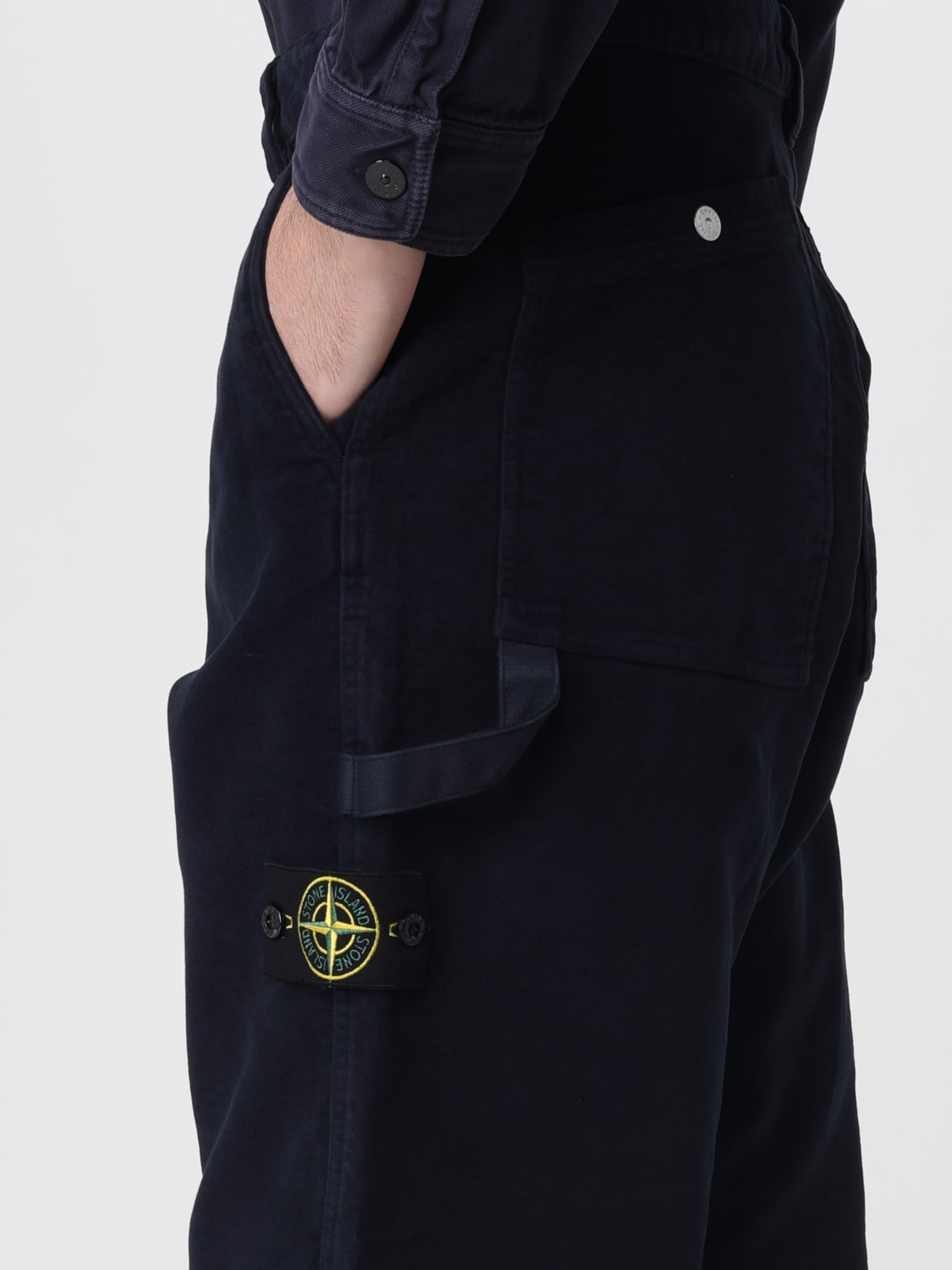 STONE ISLAND 裤子: 裤子 男士 Stone Island, 蓝色 - Img 4