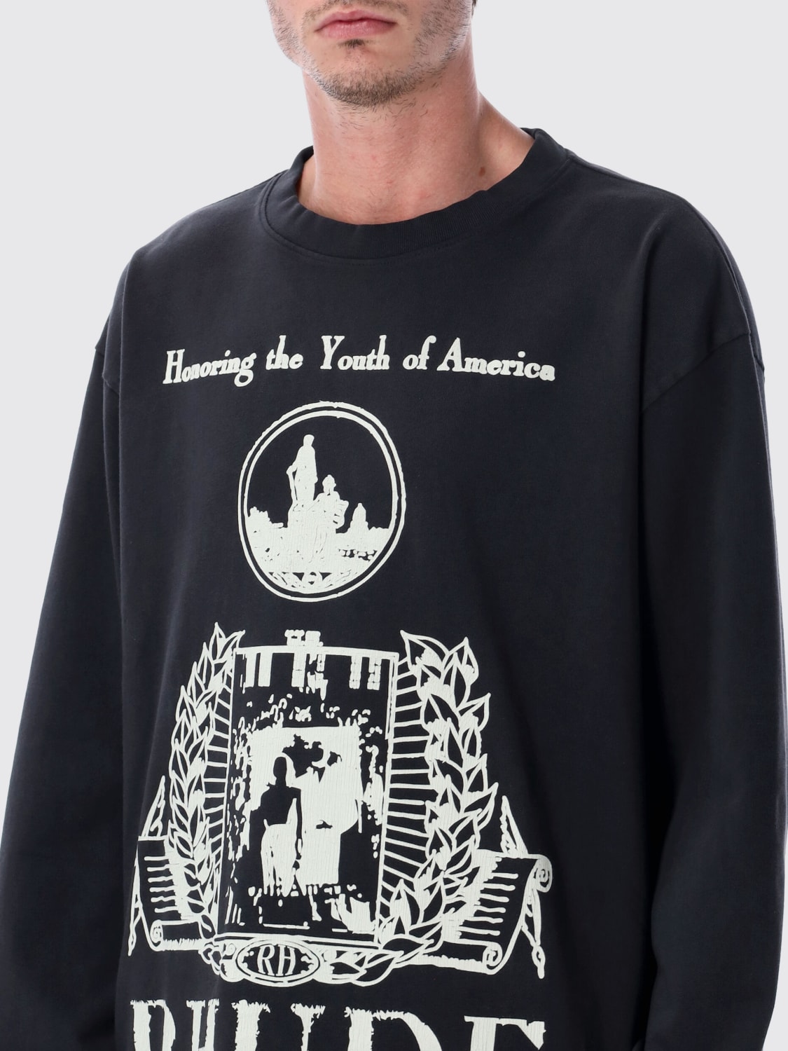 RHUDE SUDADERA: Camiseta hombre Rhude, Negro - Img 3