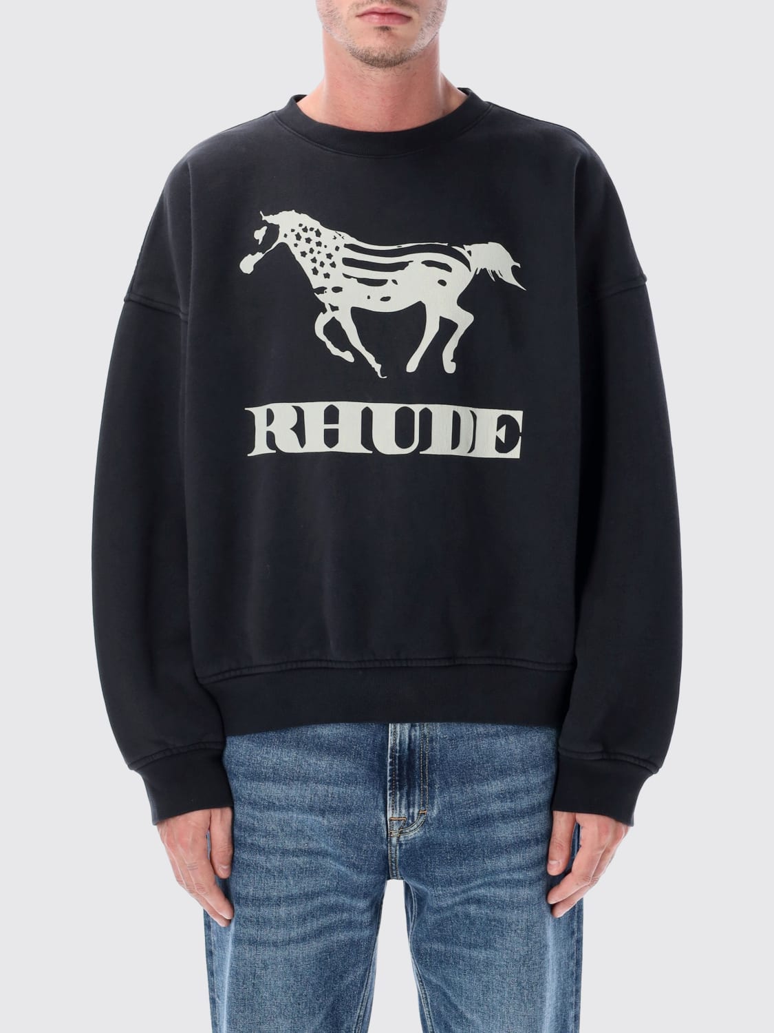 RHUDE SWEATSHIRT: Sweatshirt men Rhude, Black - Img 1
