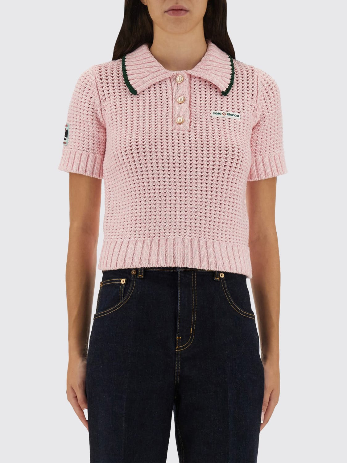 CASABLANCA POLO SHIRT: Polo shirt woman Casablanca, Pink - Img 1