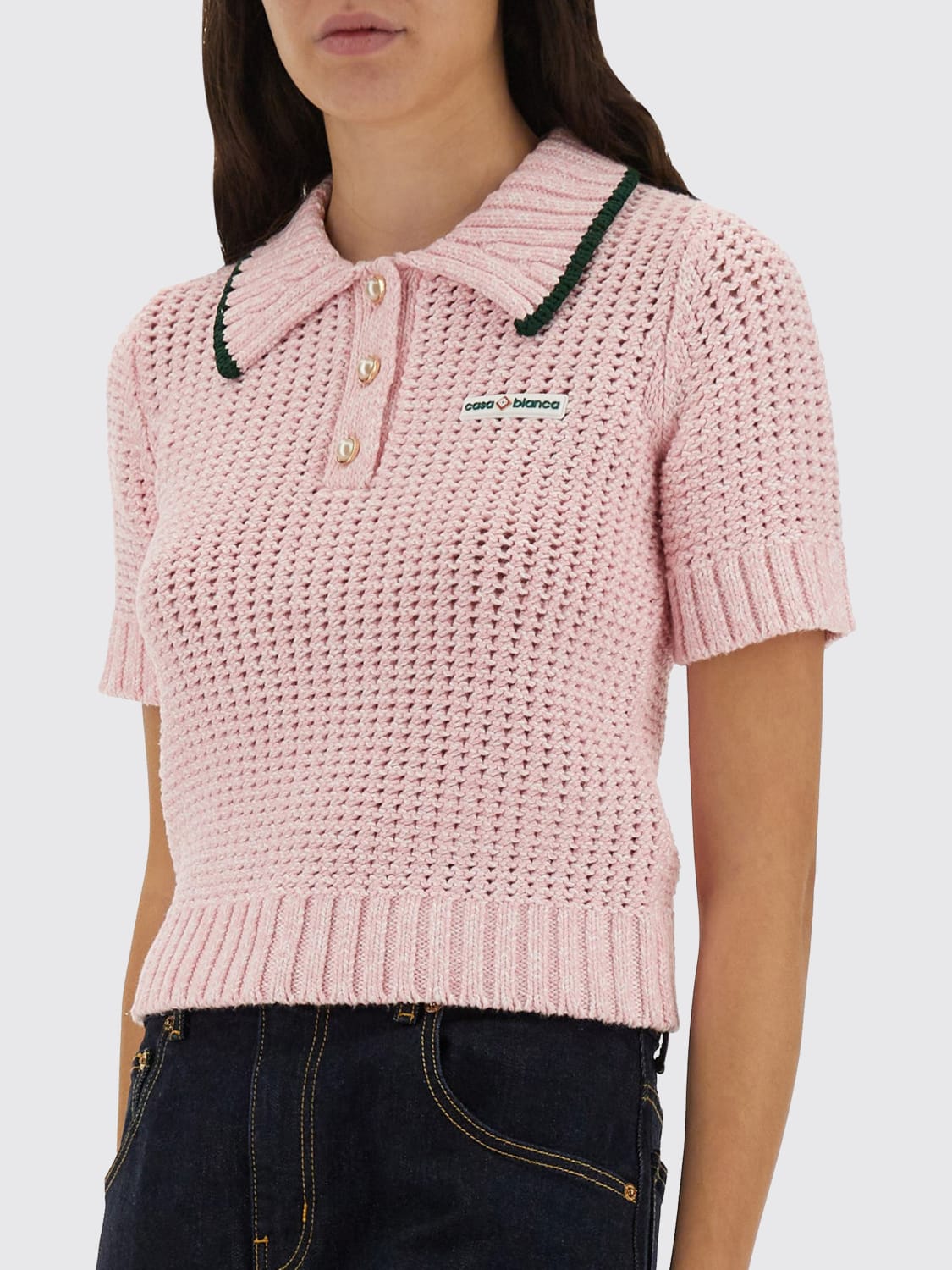 CASABLANCA POLO SHIRT: Polo shirt woman Casablanca, Pink - Img 4