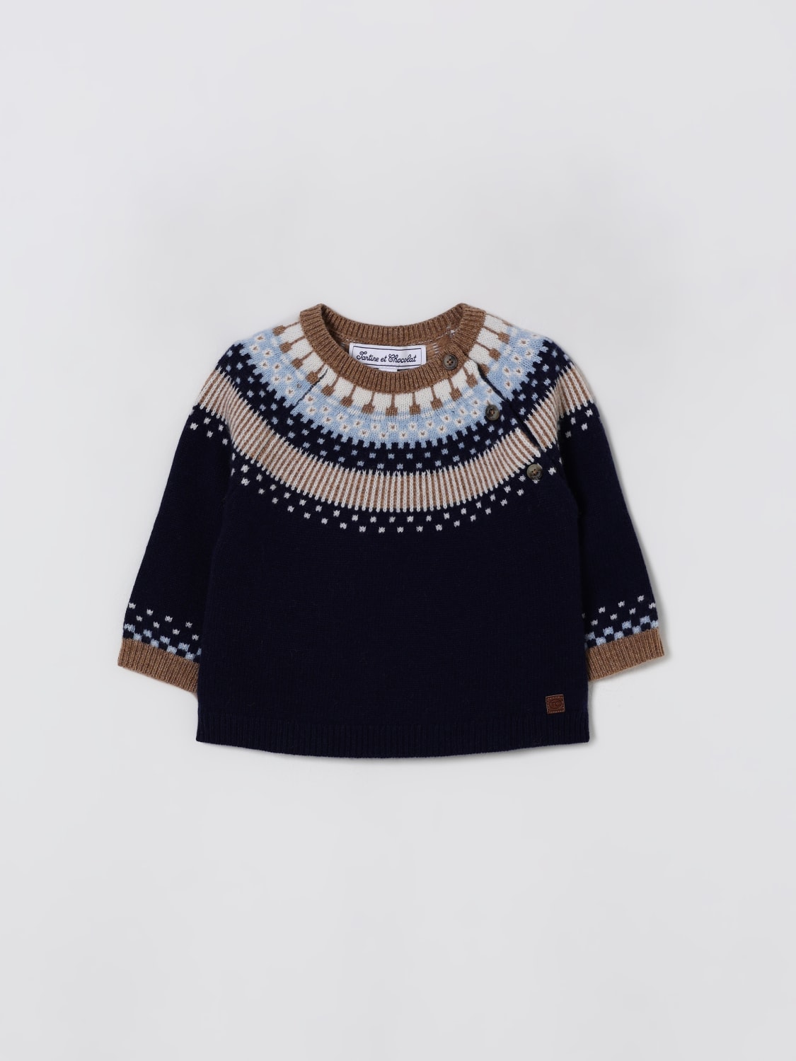 TARTINE ET CHOCOLAT SWEATER: Sweater kids Tartine Et Chocolat, Blue - Img 1