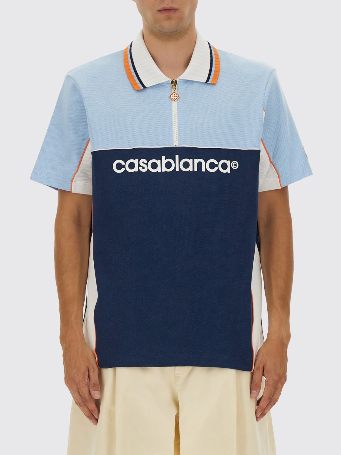 CASABLANCA POLO SHIRT: Polo shirt men Casablanca, Blue - Img 1