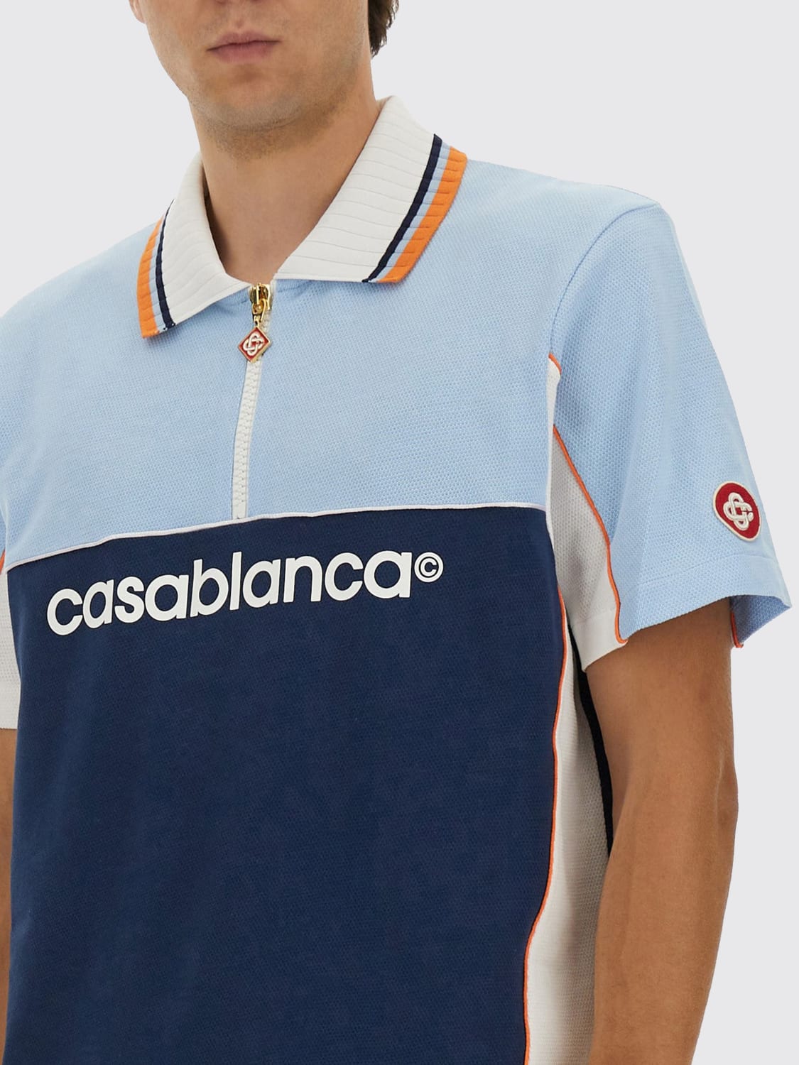 CASABLANCA POLO SHIRT: Polo shirt men Casablanca, Blue - Img 4
