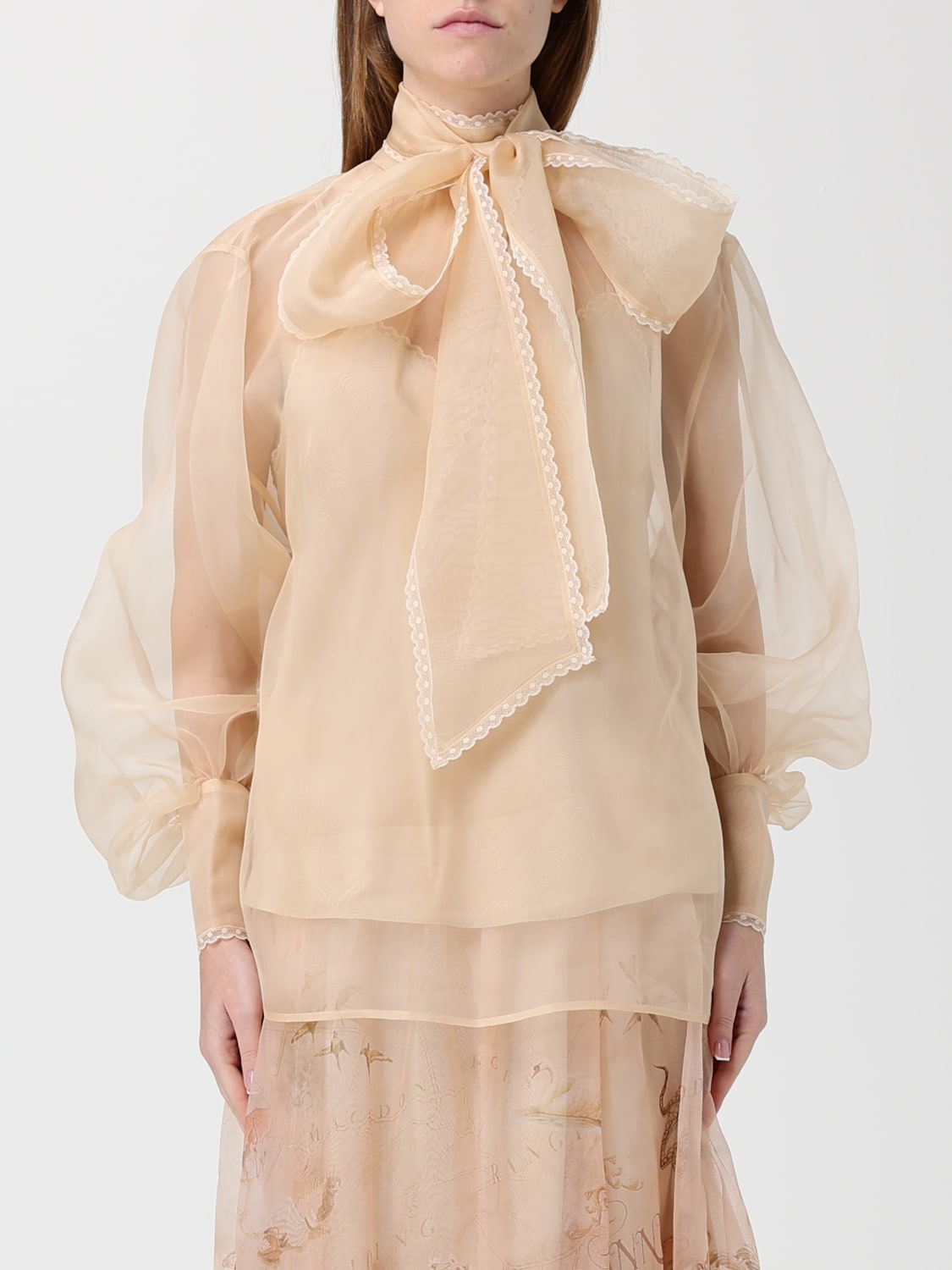 ZIMMERMANN TOP: Blusa Zimmermann in seta , Beige - Img 1