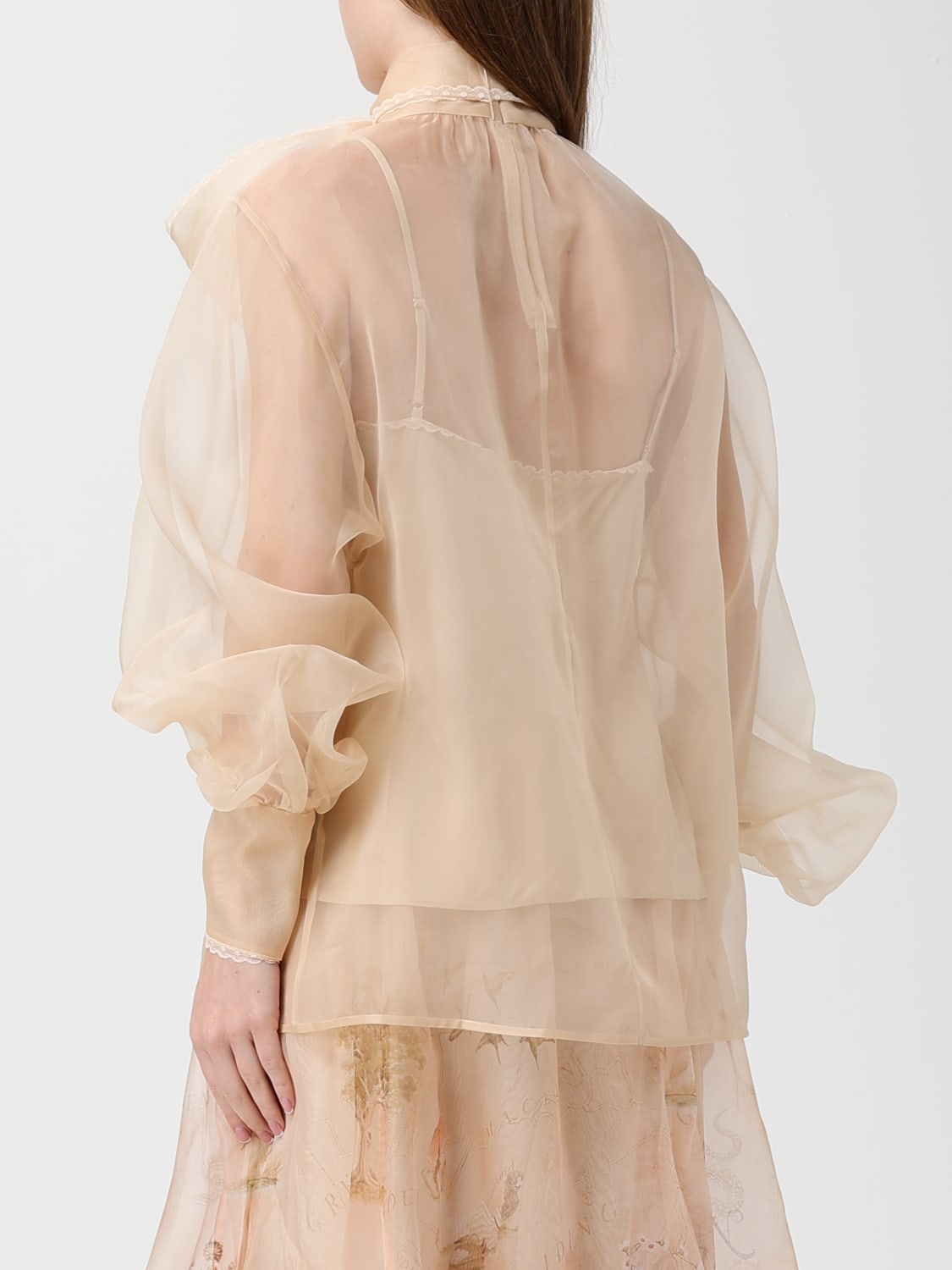 ZIMMERMANN TOP: Blusa Zimmermann in seta , Beige - Img 3