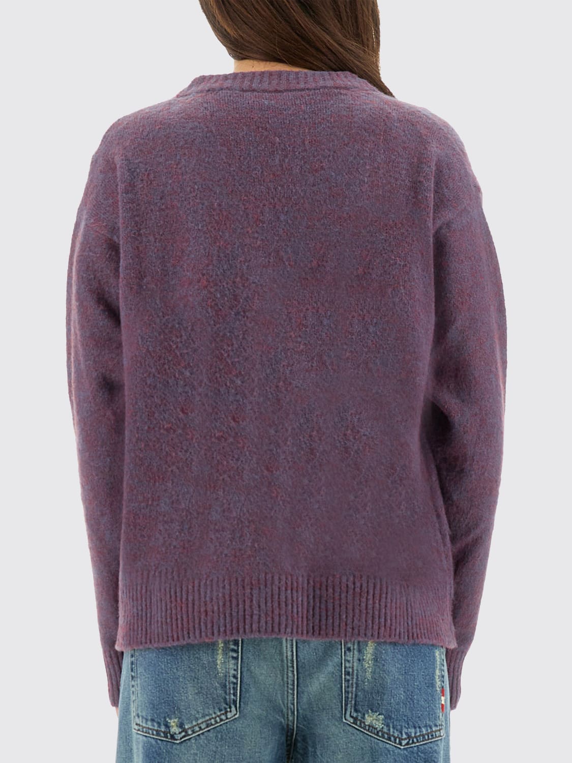 AMISH MAGLIA: Cardigan basic Amish, Viola - Img 3