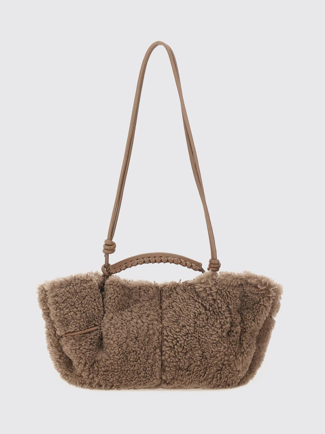 HEREU BORSA MINI: Borsa Arta Mini Curly Hereu in shearling, Grigio - Img 1