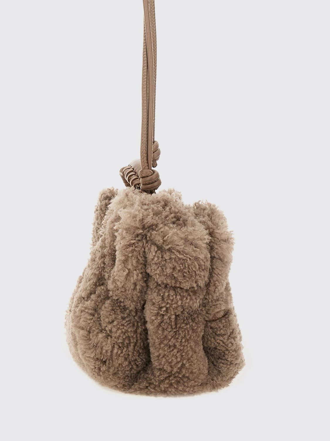 HEREU BORSA MINI: Borsa Arta Mini Curly Hereu in shearling, Grigio - Img 3