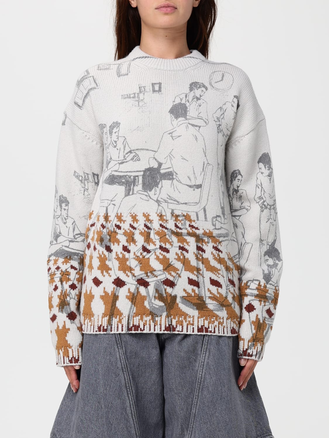 JW ANDERSON JERSEY: Jersey mujer Jw Anderson, Gris - Img 1