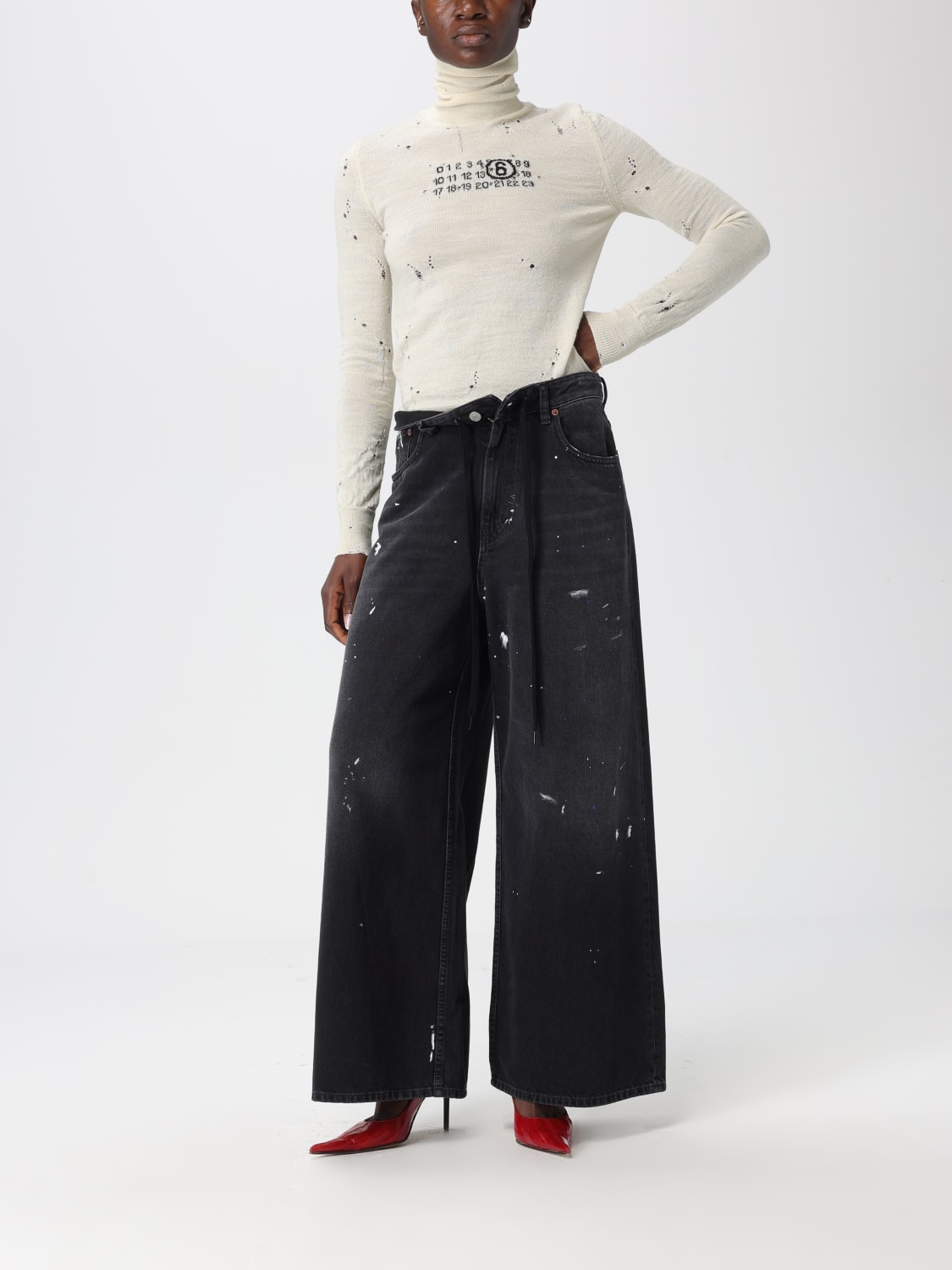 MM6 MAISON MARGIELA JEANS: Pants woman Mm6 Maison Margiela, Black - Img 2