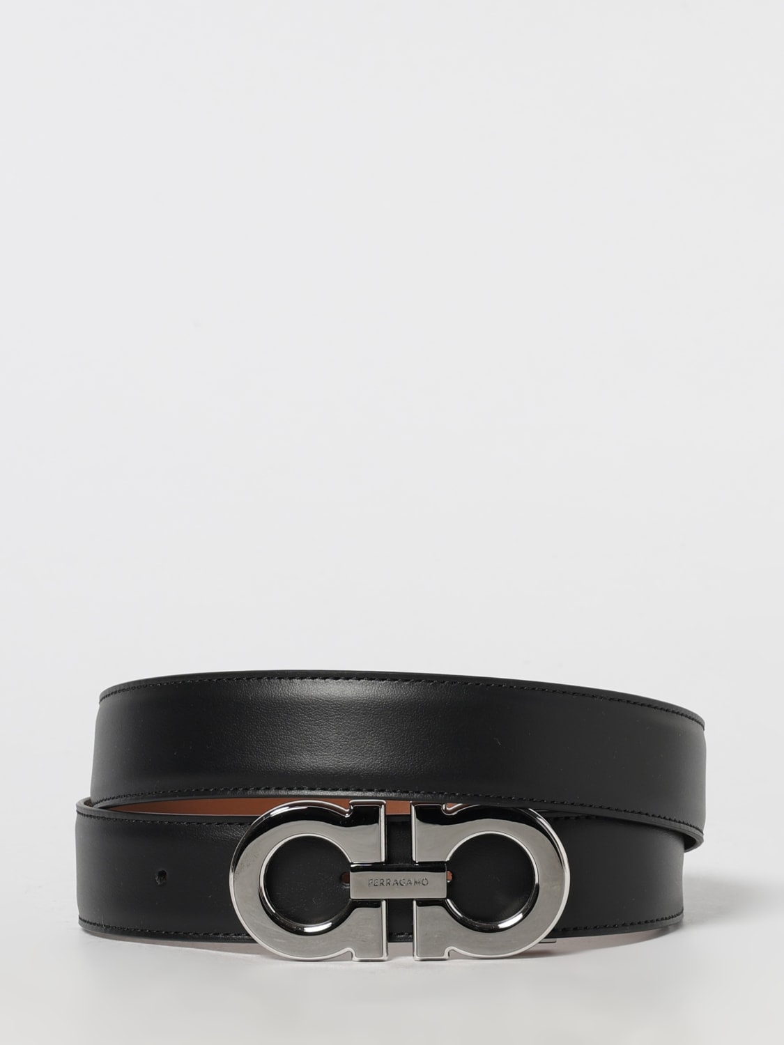 FERRAGAMO BELT: Belt men Ferragamo, Black - Img 1