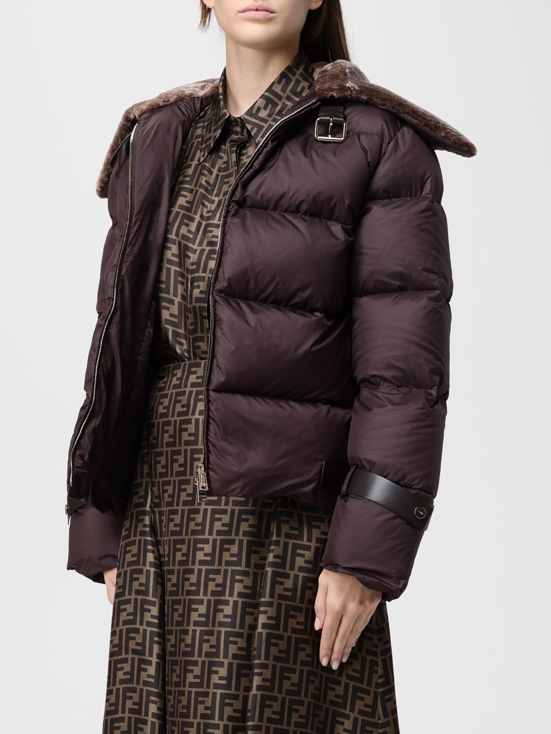 FENDI JACKE: Jacke damen Fendi, Braun - Img 4