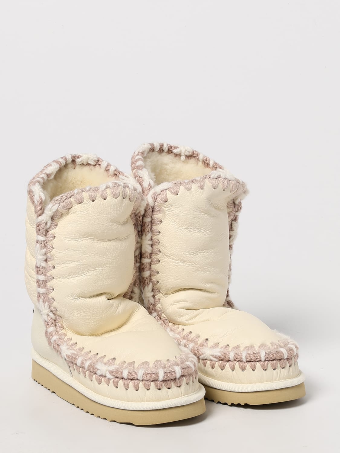 MOU BOOTS: Flat ankle boot woman Mou, White - Img 2