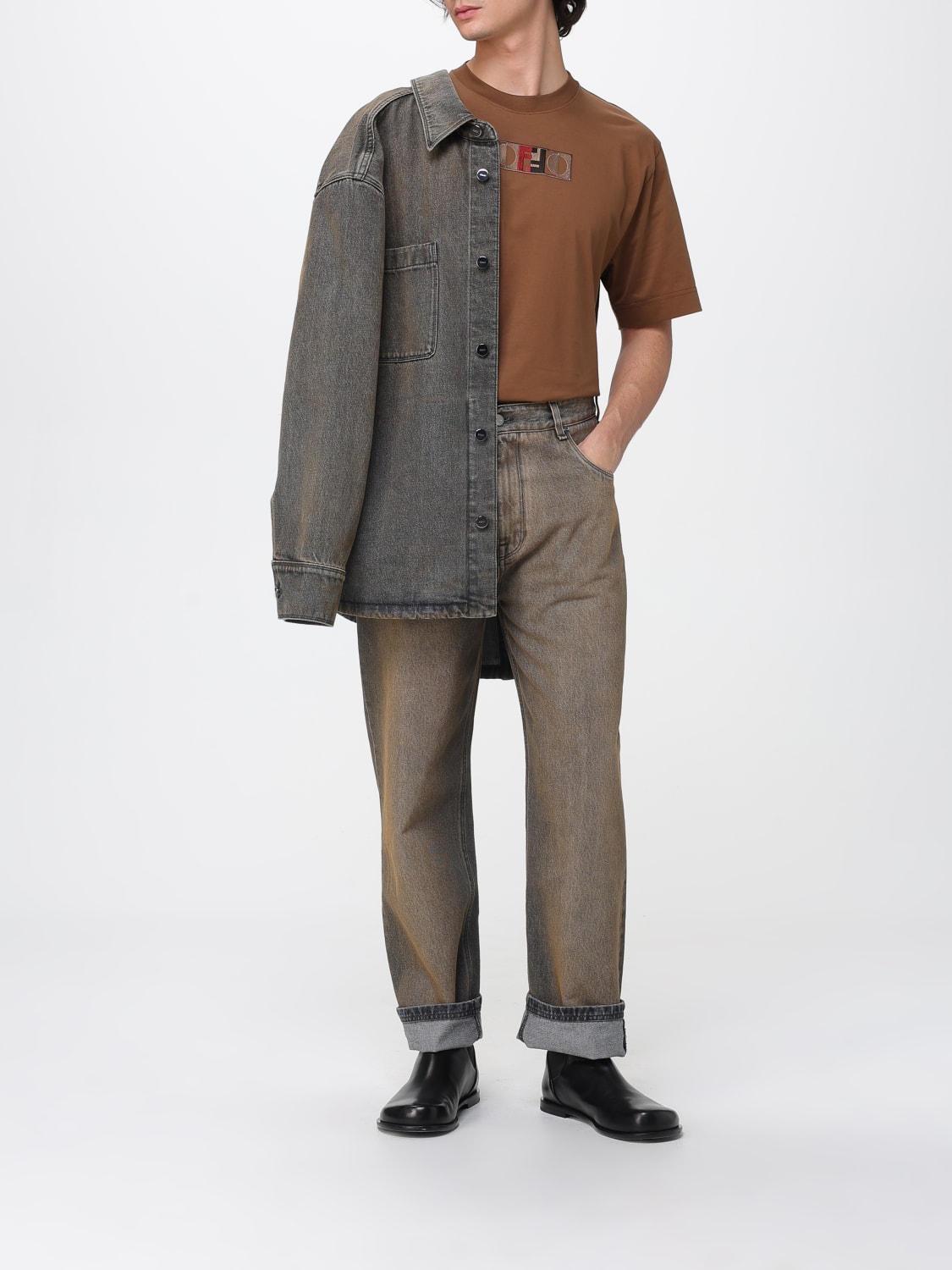FENDI JEANS: Jeans herren Fendi, Mud - Img 2