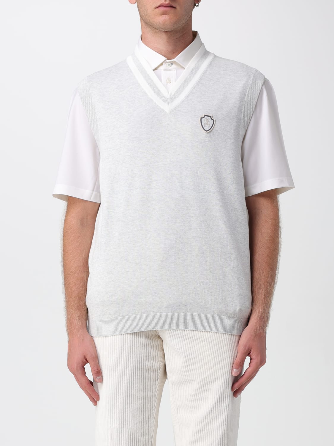 BRUNELLO CUCINELLI SUIT VEST: Jacket men Brunello Cucinelli, Smoke Grey - Img 1