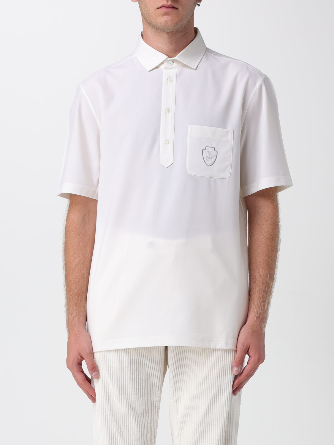 BRUNELLO CUCINELLI POLO SHIRT: Shirt men Brunello Cucinelli, White - Img 1