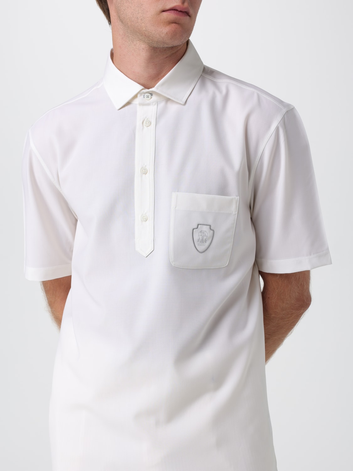 BRUNELLO CUCINELLI POLO SHIRT: Shirt men Brunello Cucinelli, White - Img 5