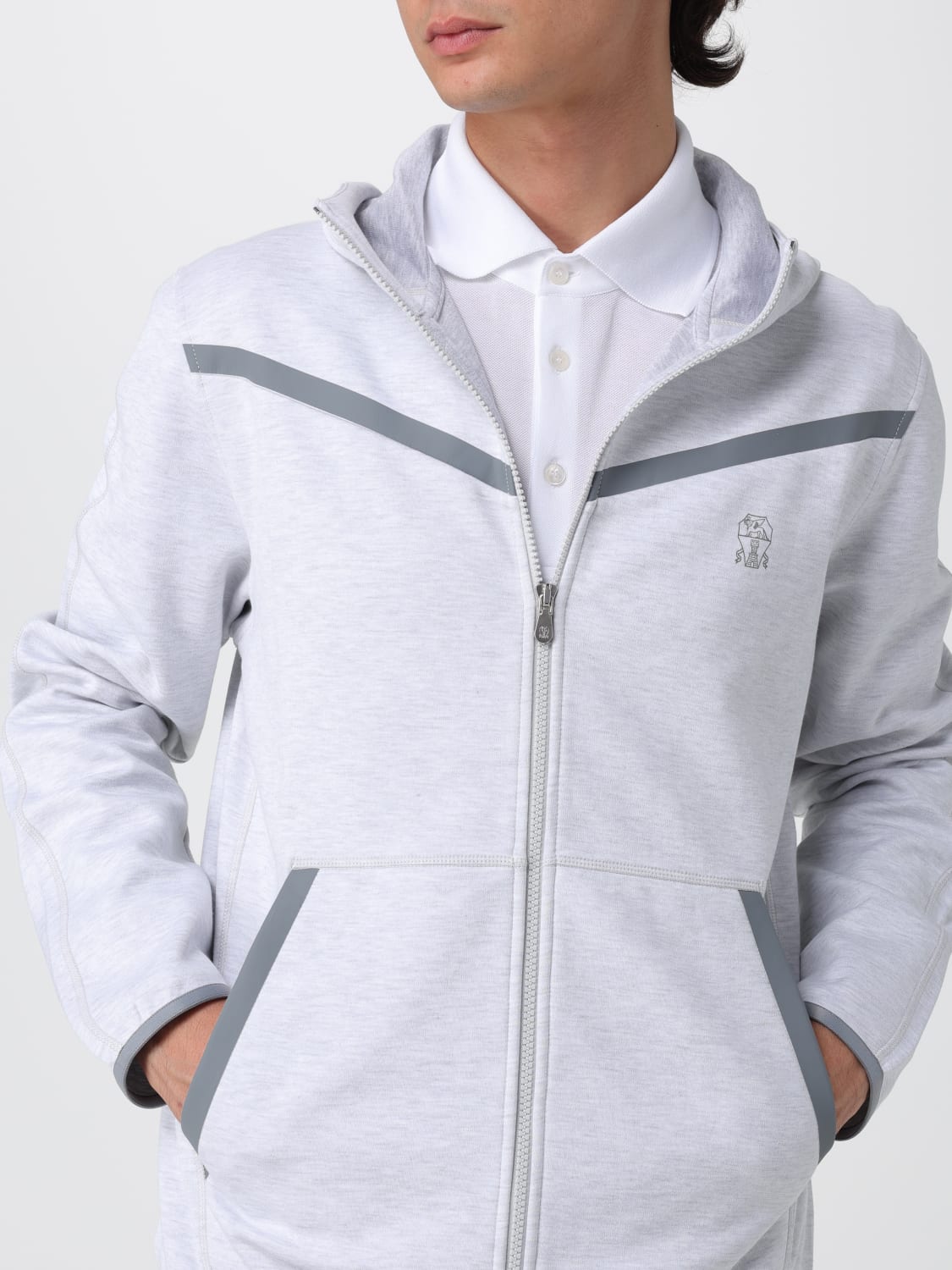 BRUNELLO CUCINELLI SUDADERA: Sudadera hombre Brunello Cucinelli, Gris - Img 5