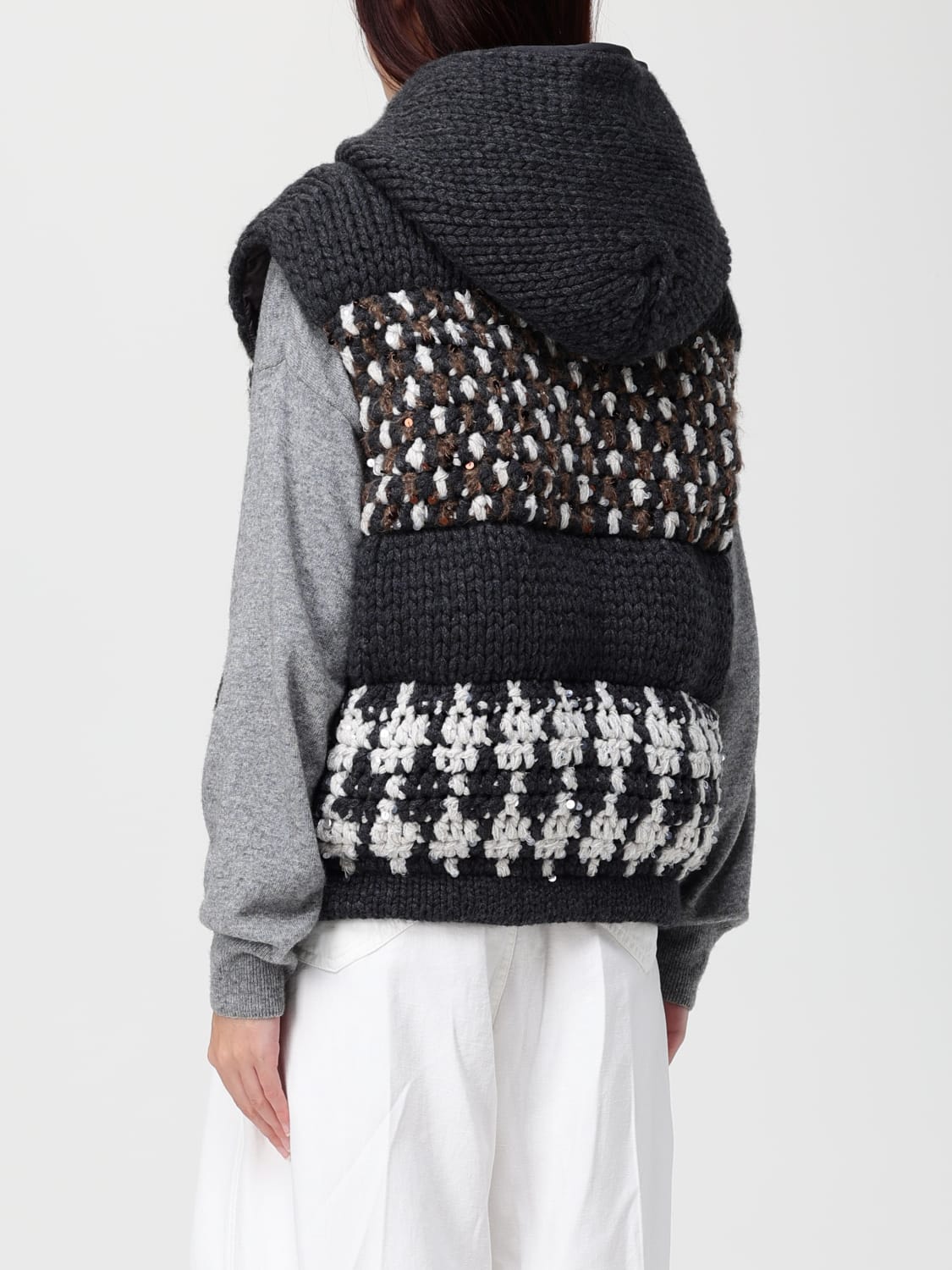 BRUNELLO CUCINELLI WAISTCOAT: Jacket woman Brunello Cucinelli, Black - Img 3