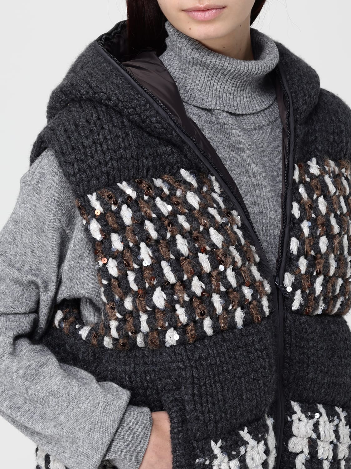 BRUNELLO CUCINELLI WAISTCOAT: Jacket woman Brunello Cucinelli, Black - Img 5