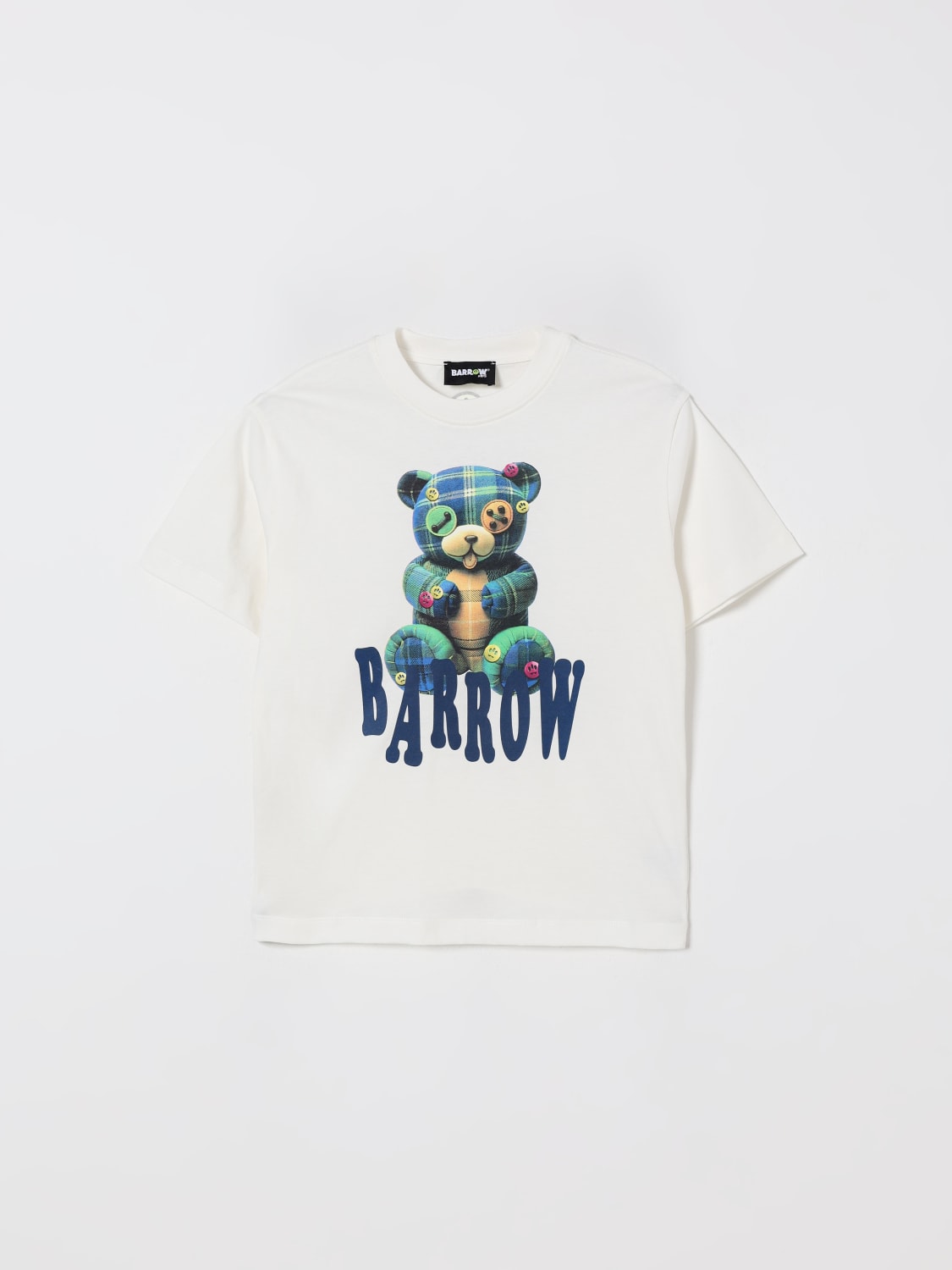 BARROW KIDS T-SHIRT: T-shirt in cotone con stampa Teddy Barrow Kids, Crema - Img 1