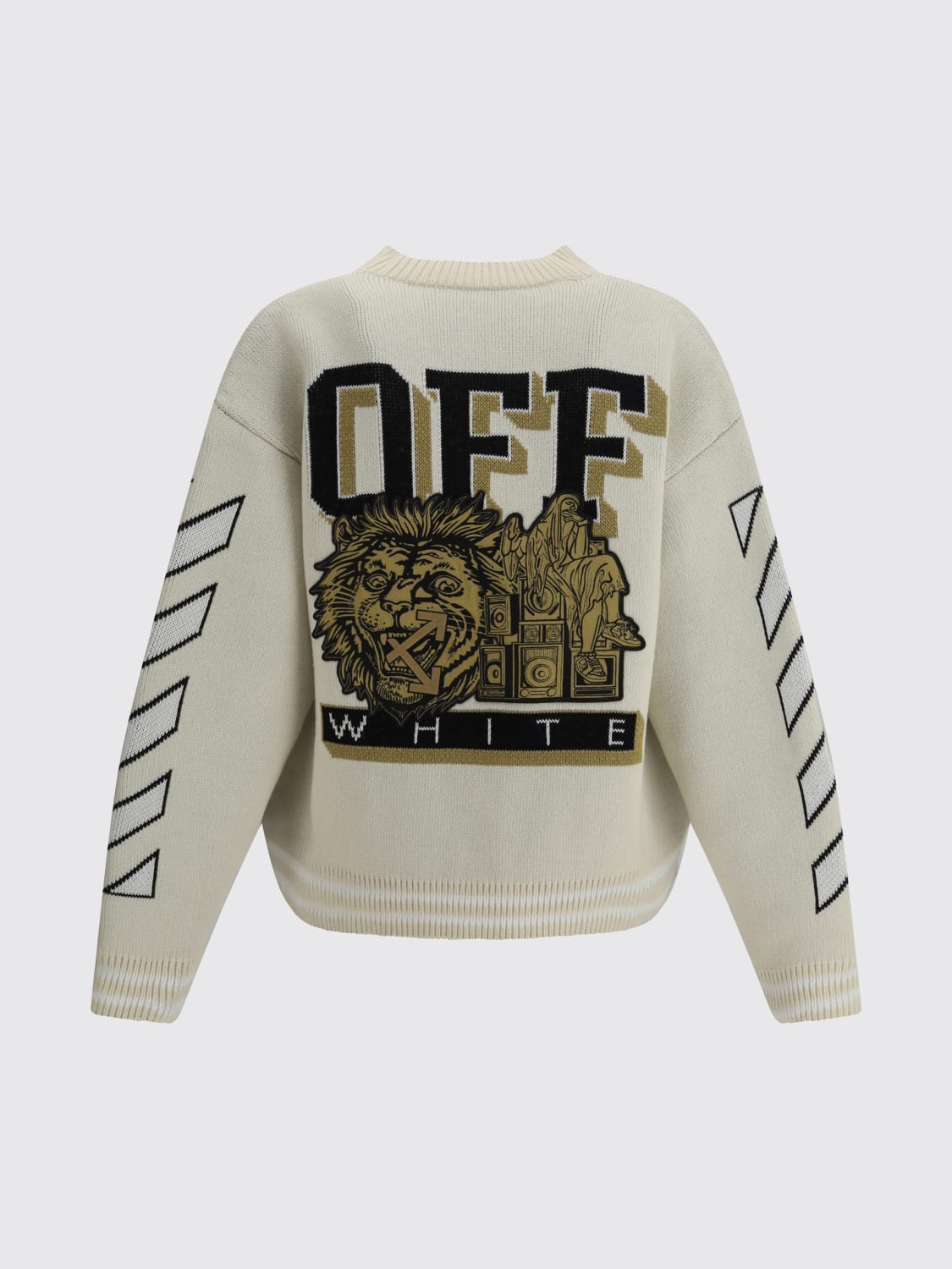 OFF-WHITE 毛衣: 毛衣 男士 Off-white, 奶油黄 - Img 2