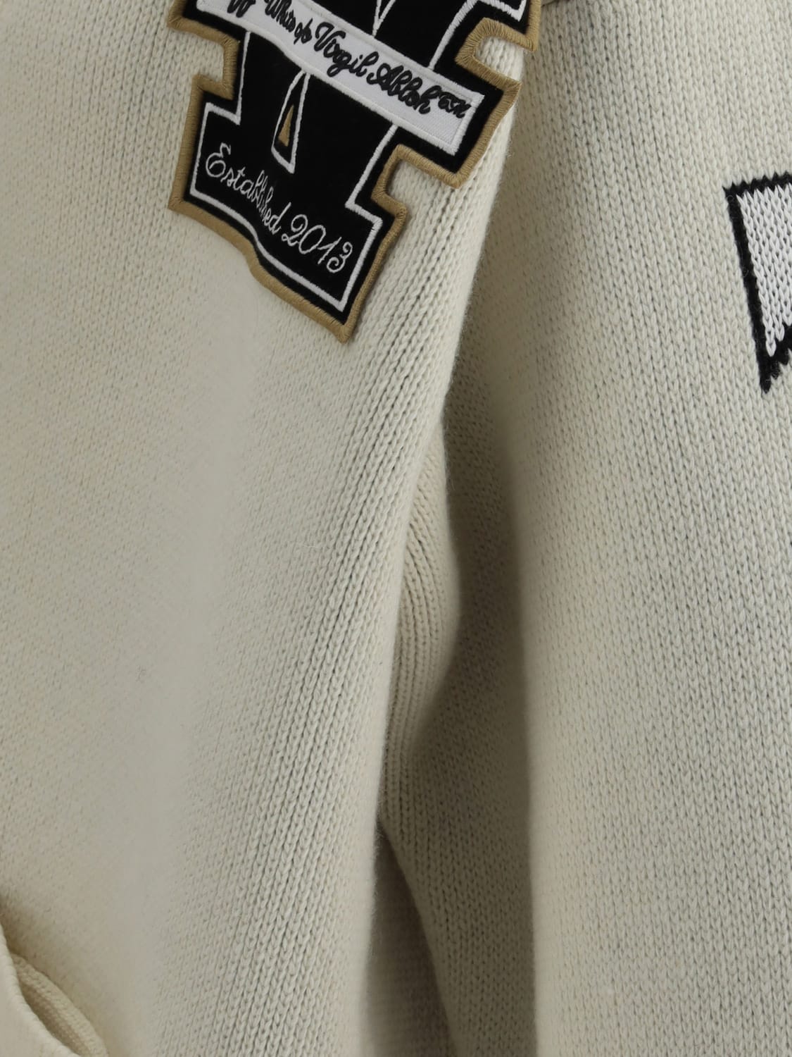 OFF-WHITE 毛衣: 毛衣 男士 Off-white, 奶油黄 - Img 3