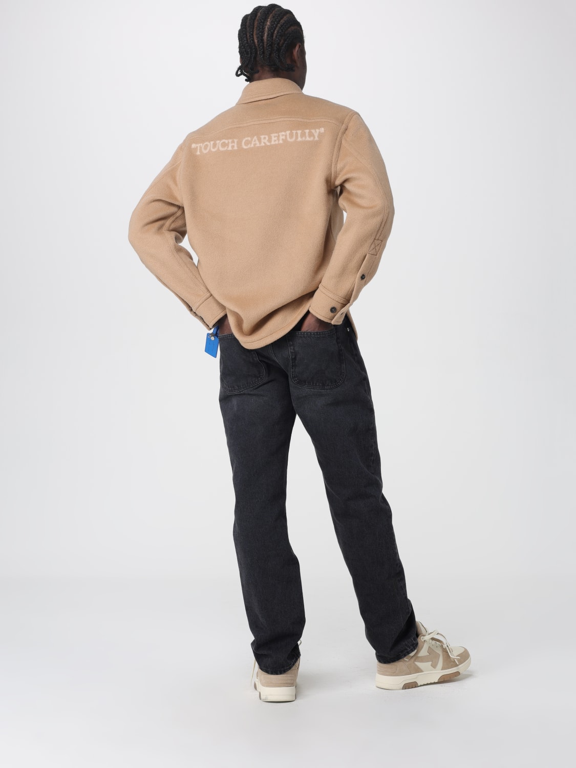 OFF-WHITE 外套: 衬衫 男士 Off-white, 米色 - Img 2