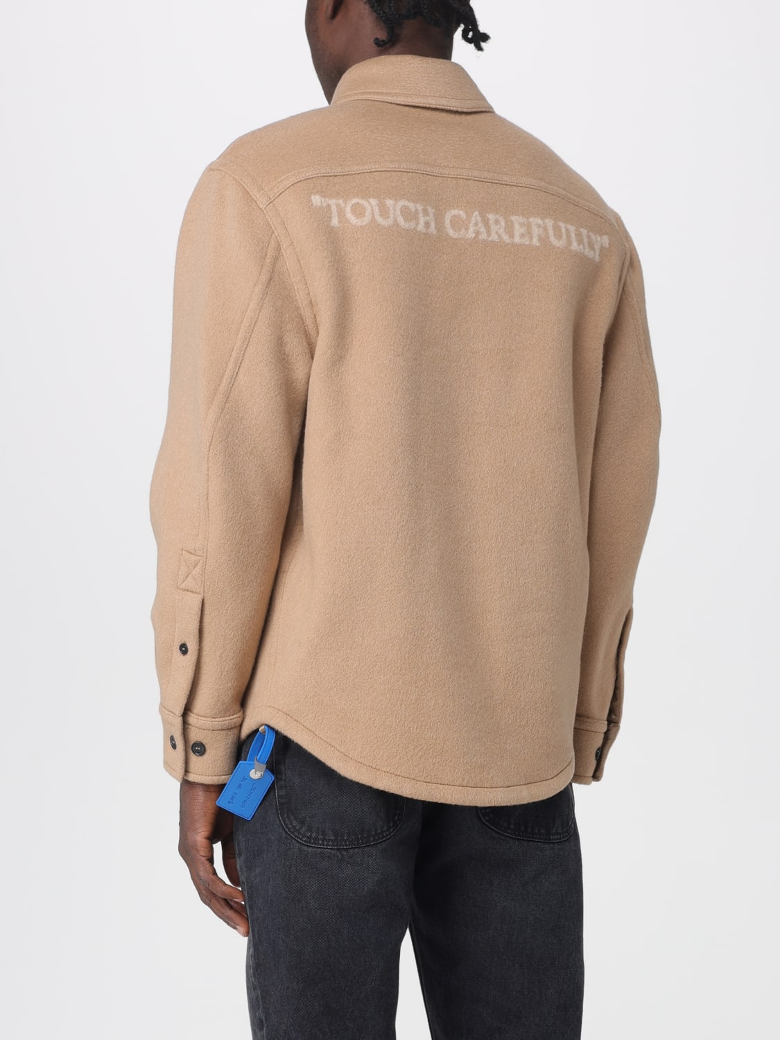 OFF-WHITE 外套: 衬衫 男士 Off-white, 米色 - Img 3