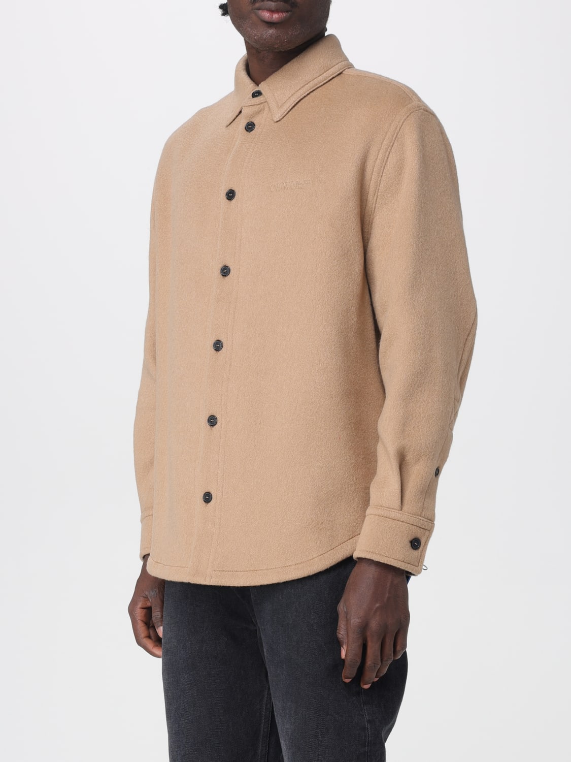 OFF-WHITE 外套: 衬衫 男士 Off-white, 米色 - Img 4
