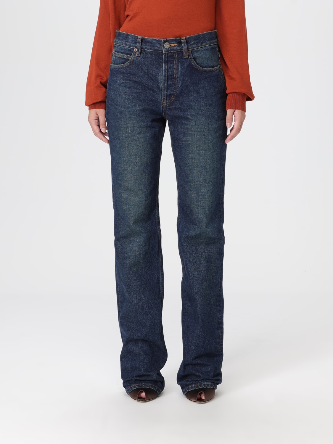 SAINT LAURENT JEANS: Jeans woman Saint Laurent, Petroleum Blue - Img 1