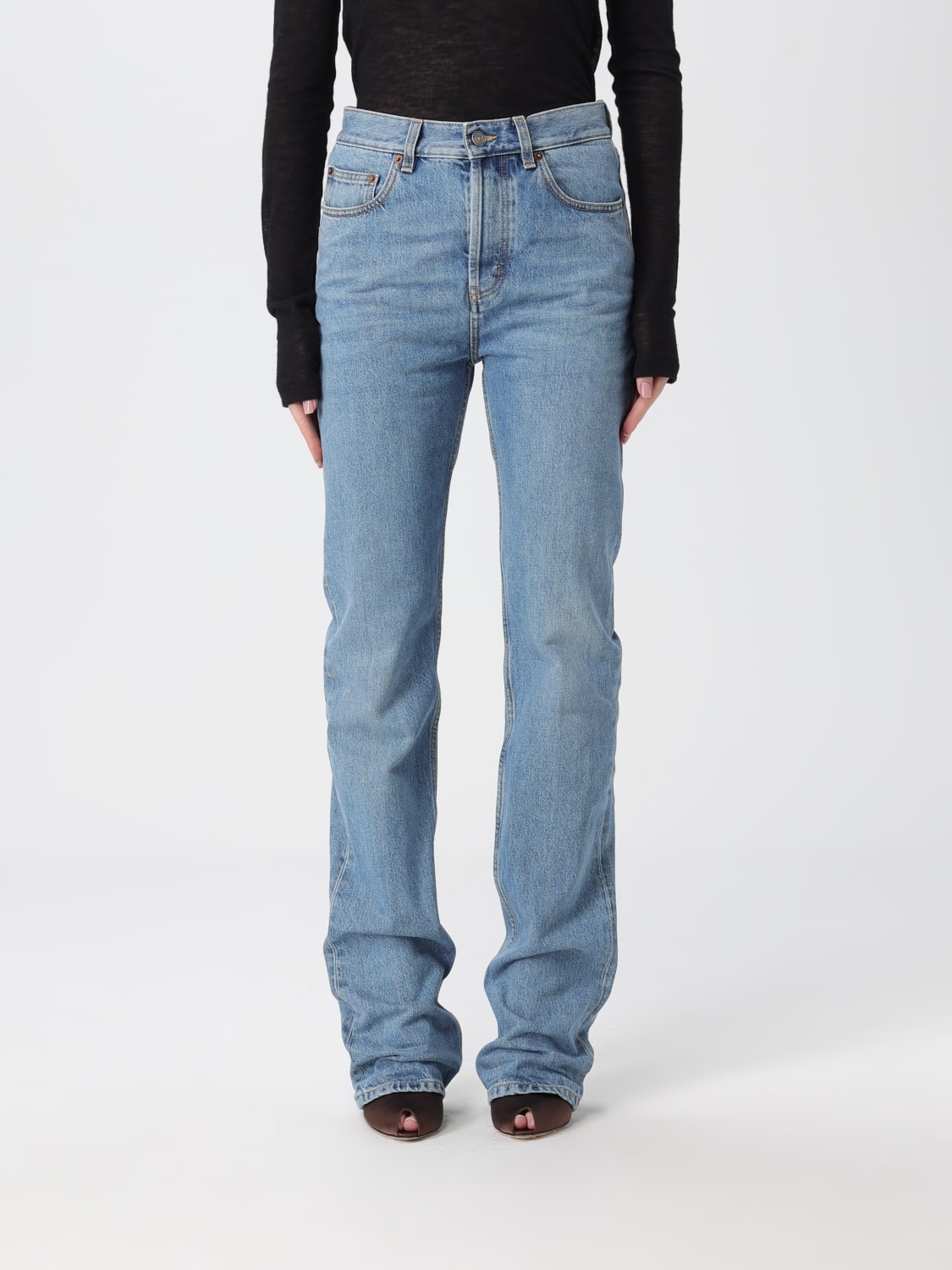 SAINT LAURENT JEANS: Jeans Saint Laurent in denim di cotone , Cielo - Img 1