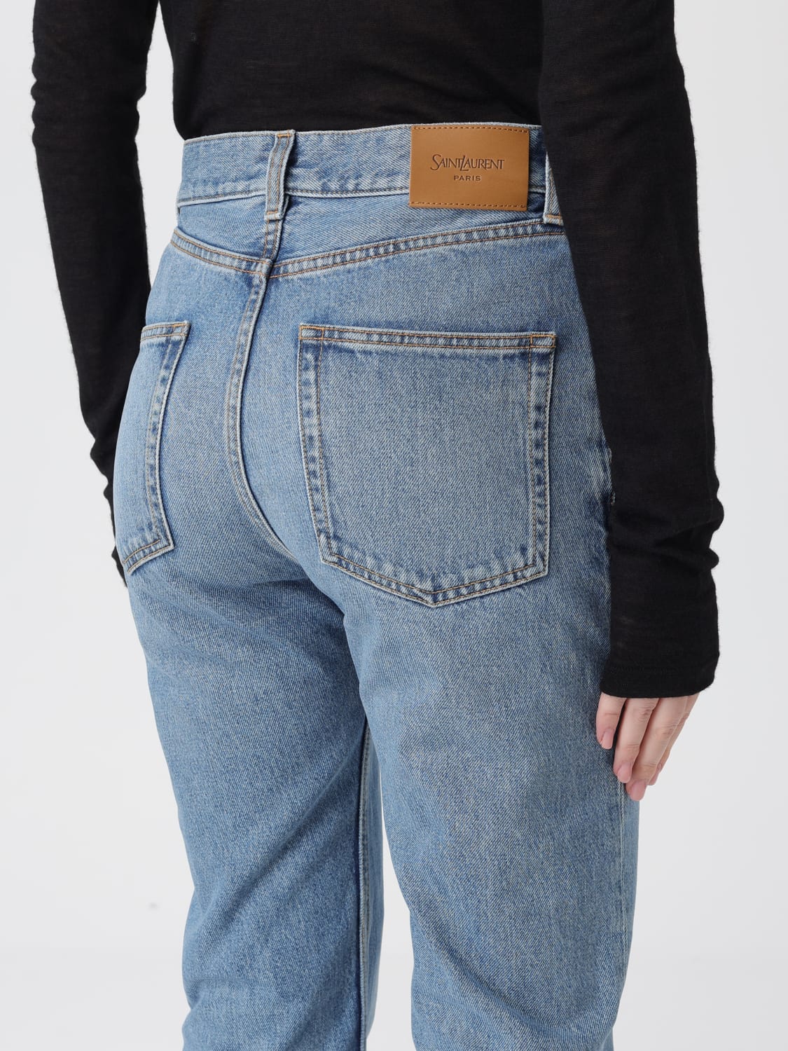 SAINT LAURENT JEANS: Jeans Saint Laurent in denim di cotone , Cielo - Img 5
