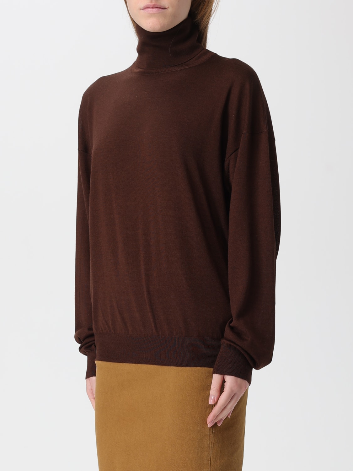 SAINT LAURENT SWEATER: Sweater woman Saint Laurent, Coffee - Img 4