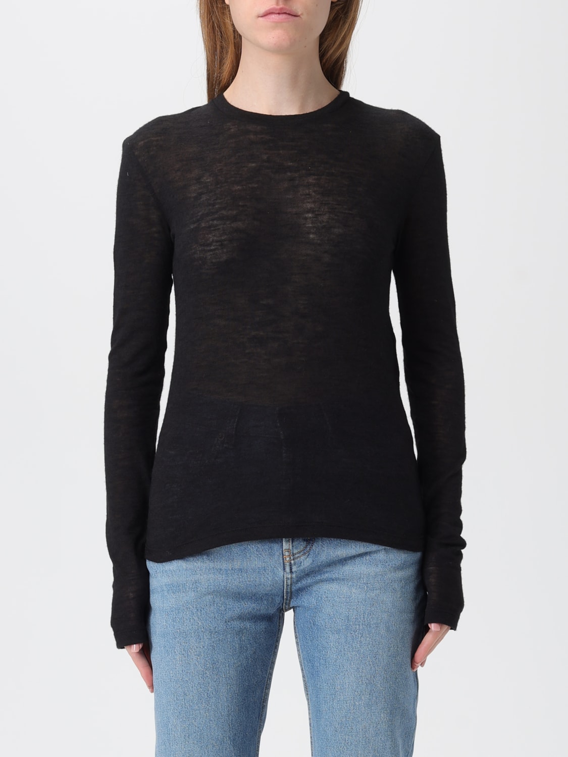 SAINT LAURENT SWEATER: T-shirt woman Saint Laurent, Black - Img 1