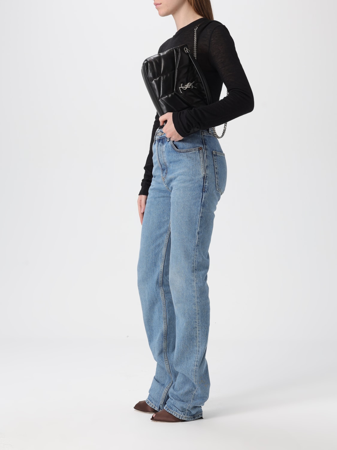 SAINT LAURENT SWEATER: T-shirt woman Saint Laurent, Black - Img 2