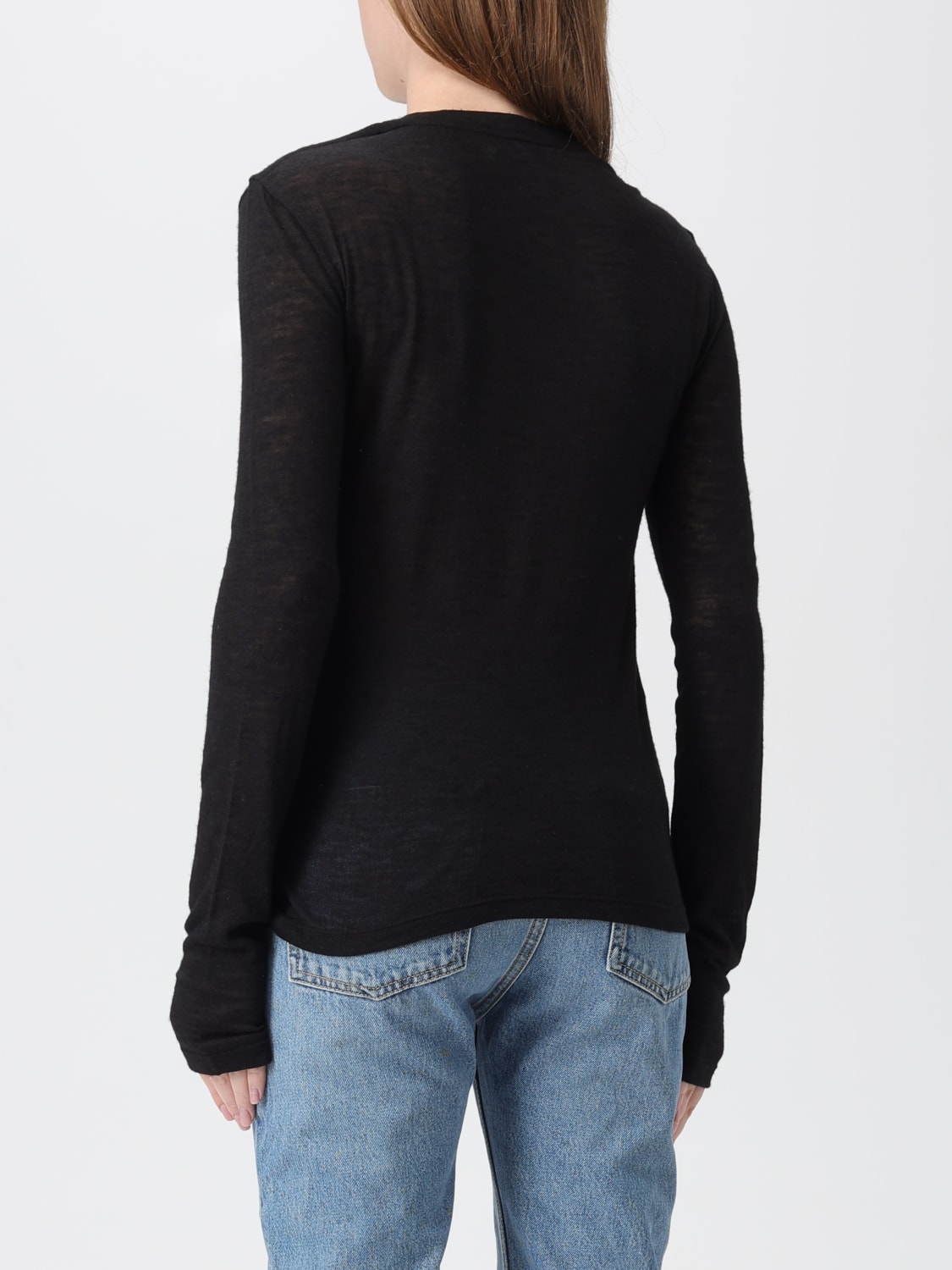 SAINT LAURENT SWEATER: T-shirt woman Saint Laurent, Black - Img 3