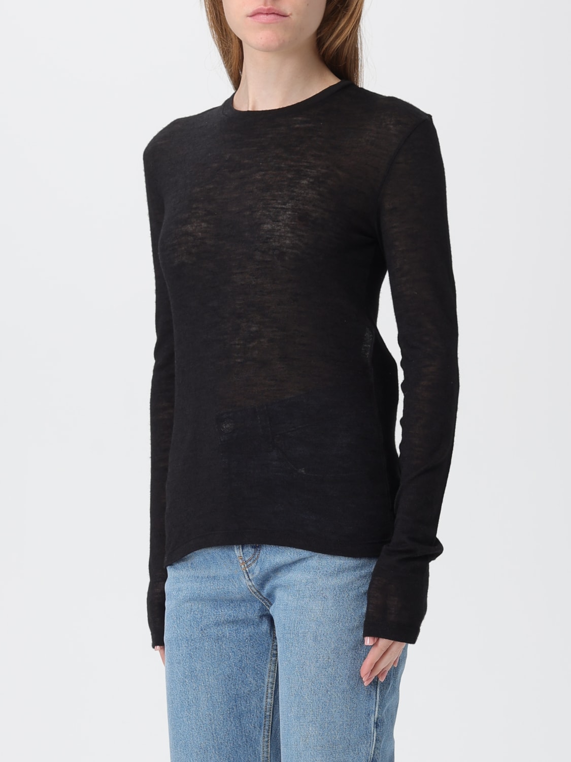 SAINT LAURENT SWEATER: T-shirt woman Saint Laurent, Black - Img 4
