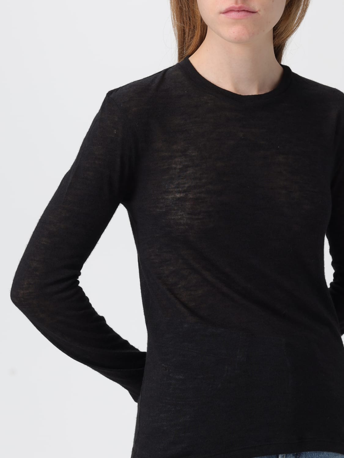 SAINT LAURENT SWEATER: T-shirt woman Saint Laurent, Black - Img 5