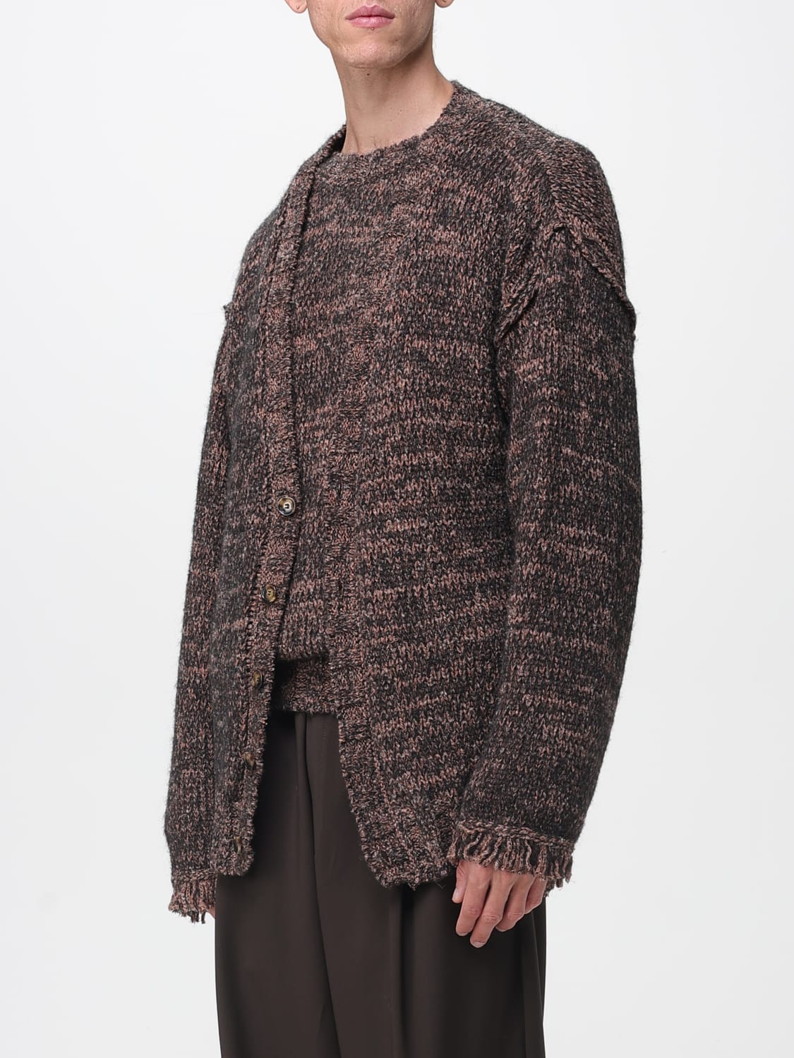 LANEUS SWEATER: Cardigan men Laneus, Brown - Img 3