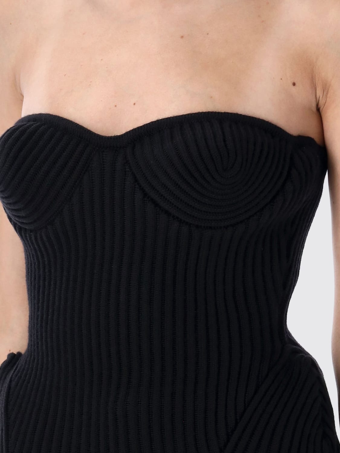 JEAN PAUL GAULTIER TOP: Top bustier Jean Paul Gaultier in misto lana , Nero - Img 3