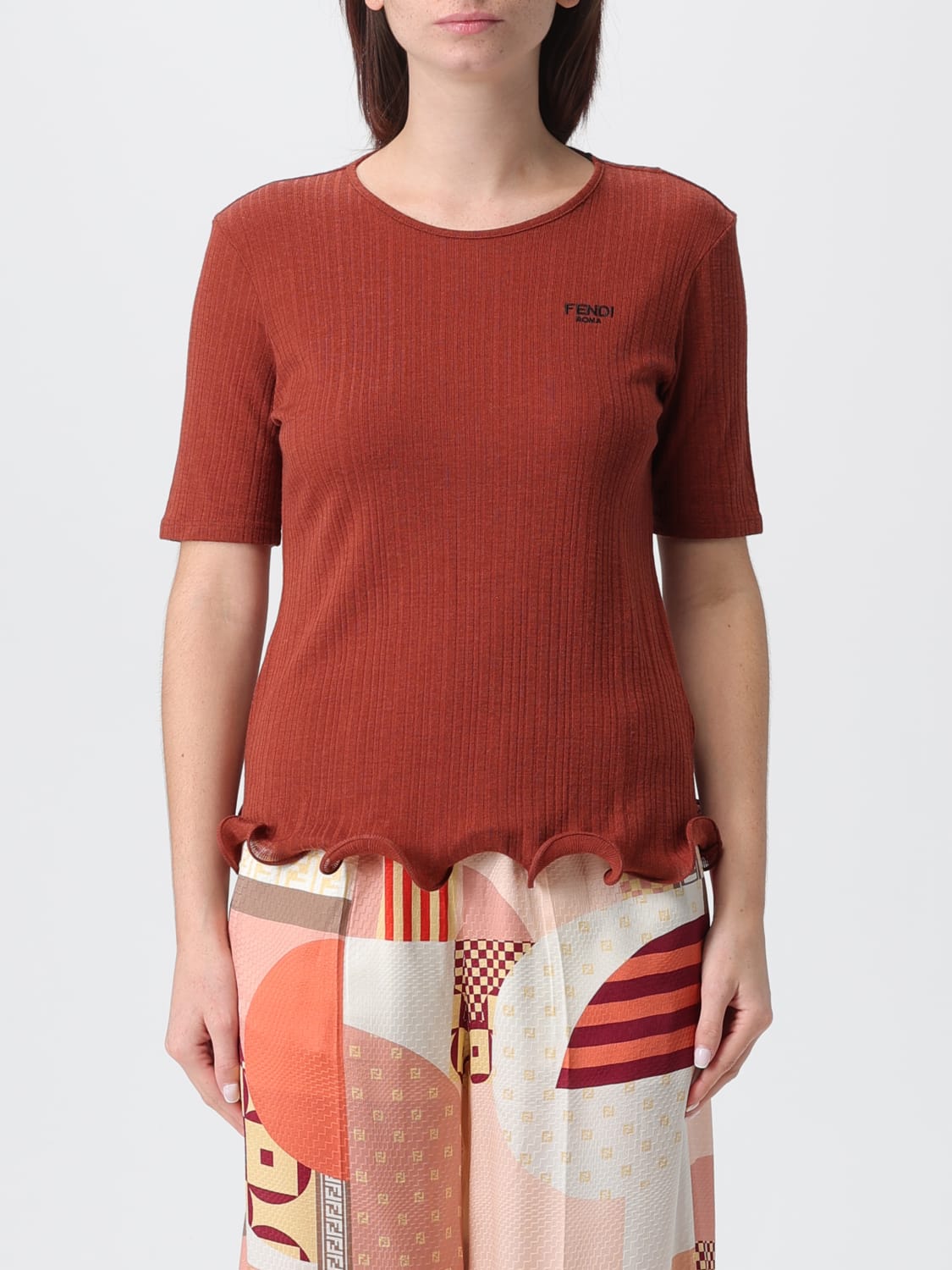 FENDI T-SHIRT: Top damen Fendi, Rot - Img 1